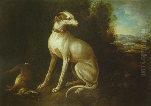 Paysage Au Chien De Chasse Et Au Gibier Oil Painting by Jean-Baptiste Oudry