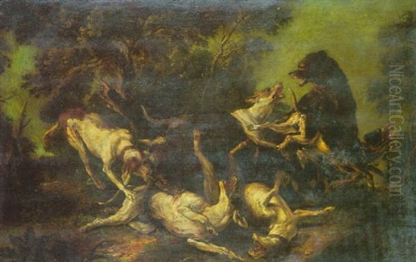 La Chasse A L'ours Oil Painting by Jean-Baptiste Oudry