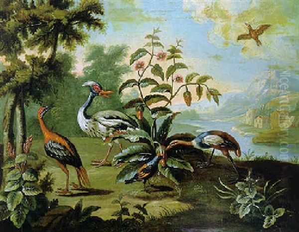 Volatiles Dans Un Paysage Oil Painting by Jean-Baptiste Oudry