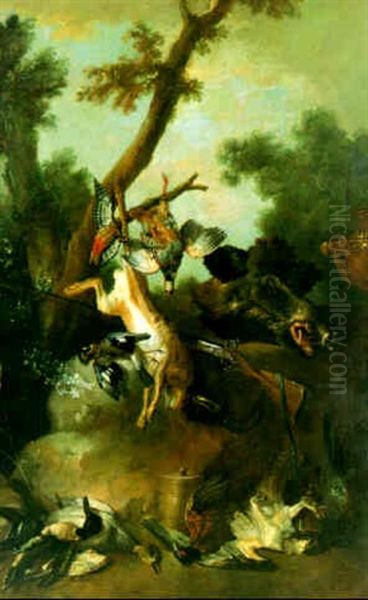 Jagdstilleben Oil Painting by Jean-Baptiste Oudry