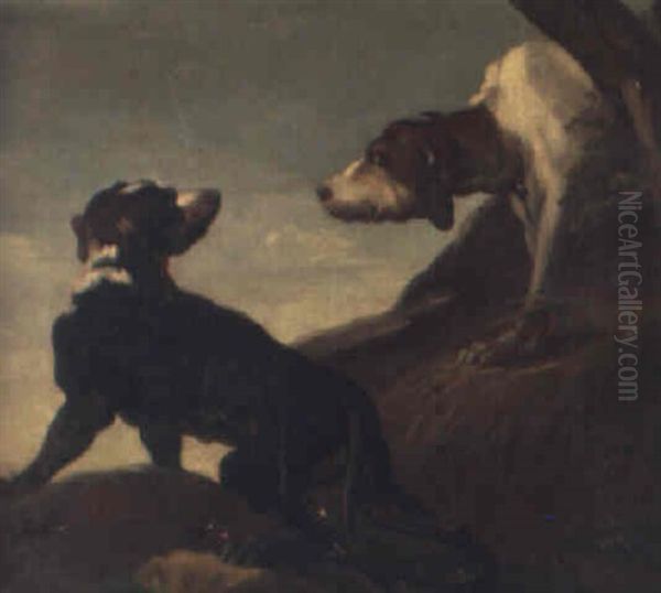 Landskap Med Hundar Oil Painting by Jean-Baptiste Oudry