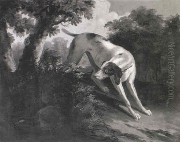 A Hound In A Landscape Oil Painting by Jean-Baptiste Oudry