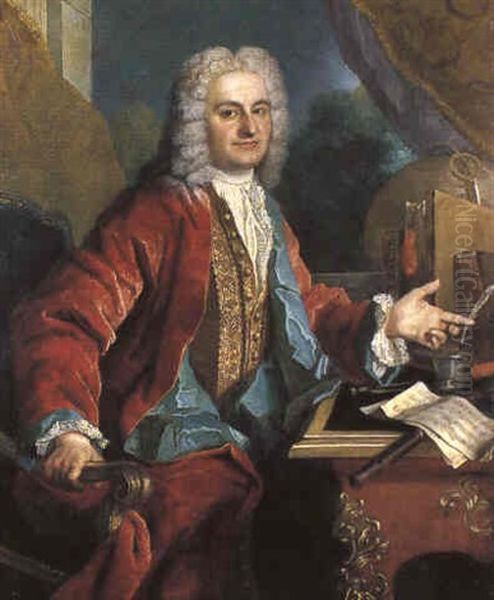 Portrait D'un Musicien Oil Painting by Jean-Baptiste Oudry