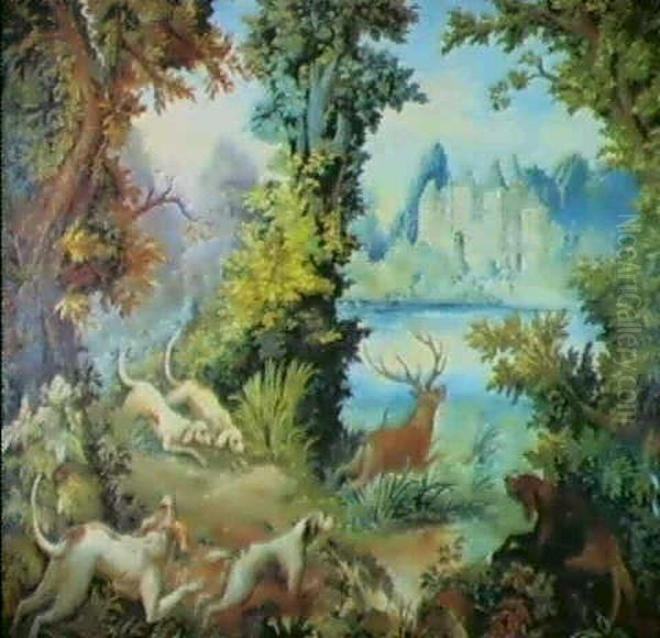 Scene De Chasse Oil Painting by Jean-Baptiste Oudry