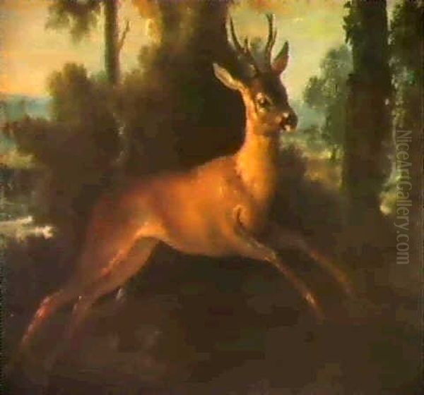 Le Debuche D'un Chevreuil Oil Painting by Jean-Baptiste Oudry