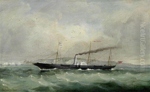 H.m.s. Firequeen Oil Painting by Philip John Ouless