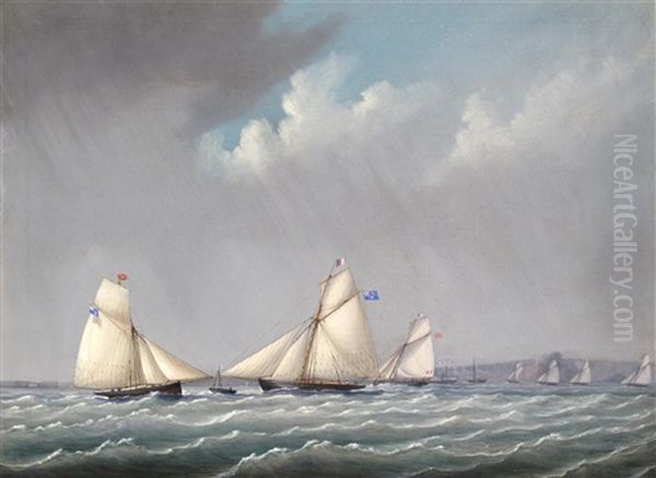 Yacht Race Off Gorey Oil Painting by Philip John Ouless