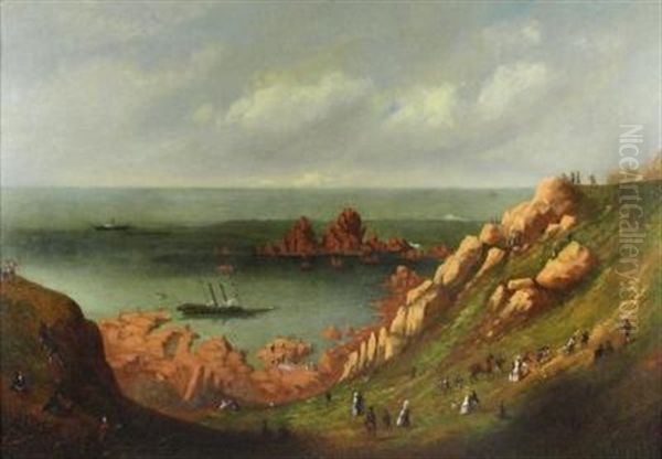 The Wreck Of The Royal Mail Steam Ship Express Off The Corbiere Oil Painting by Philip John Ouless