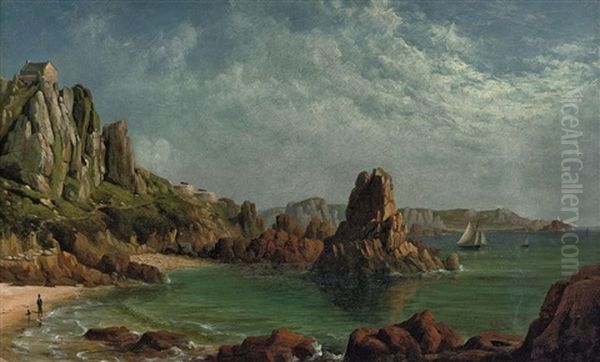 Beauport Bay Showing The Battery, Jersey Oil Painting by Philip John Ouless