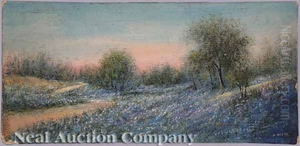 Bluebonnets Near San Antonio, Texas Oil Painting by Will Ousley