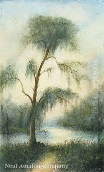 The Old Tree At Ousley's Landing, Bagdad, Louisiana Oil Painting by Will Ousley