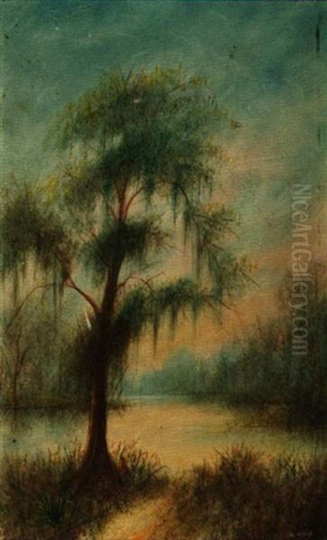 The Old Tree Of Ousley's Landing At Bagdad, Louisiana Oil Painting by Will Ousley