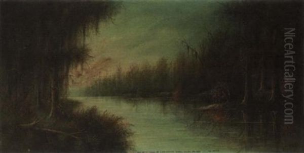 The West Fork Of The Calcasieu River, S.w., No.492:  The Mist Oil Painting by Will Ousley