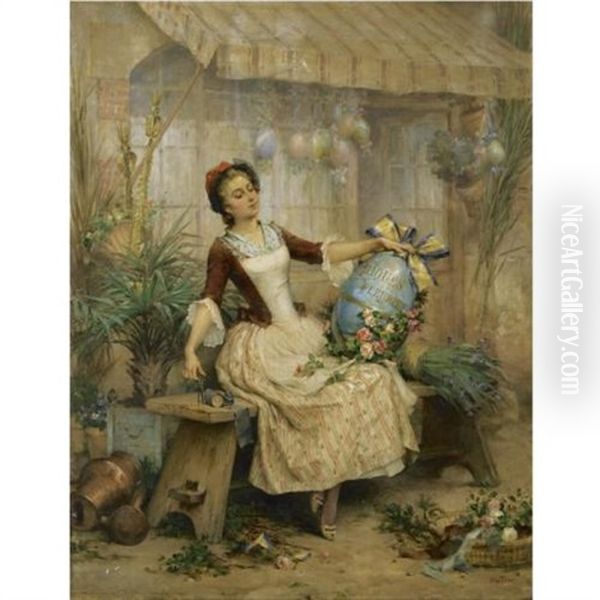 The Easter Eggs Oil Painting by Pierre Outin