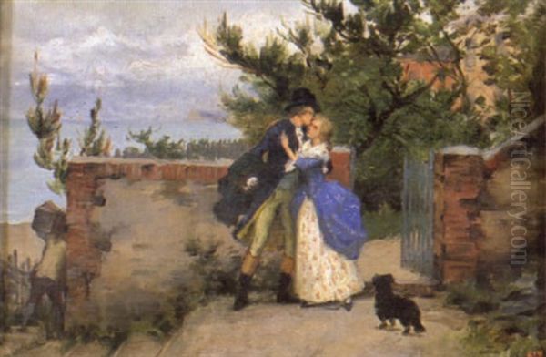 Scene Galante Oil Painting by Pierre Outin