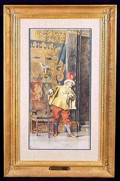 A Palace Guard Oil Painting by Pio Blanchi