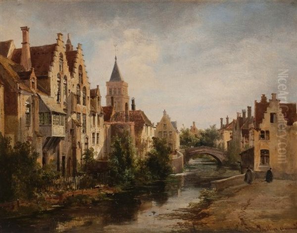 Vue De Bruges, Partie Orientale Des Bords De La Reye by Pierre Justin Ouvrie