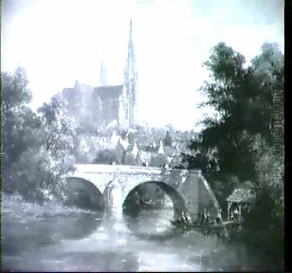 Chartres Oil Painting by Pierre Justin Ouvrie