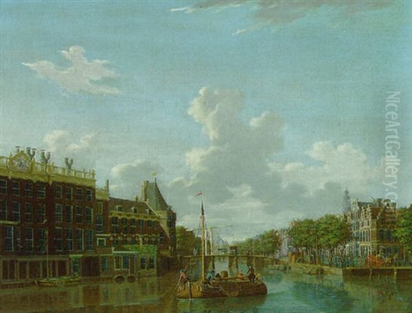 View Of The Kloveniersburgwal In Amsterdam by Isaac Ouwater