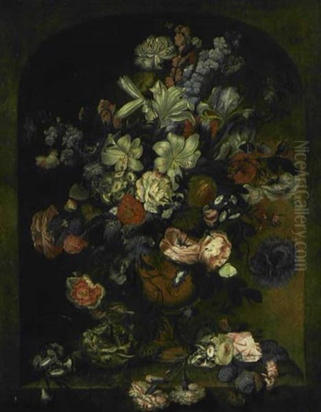 Blumenstillleben Oil Painting by Jacob Ouwater