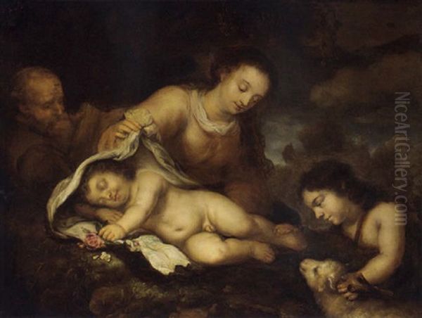 The Holy Family With Infant Saint John The Baptist Oil Painting by Juergen Ovens