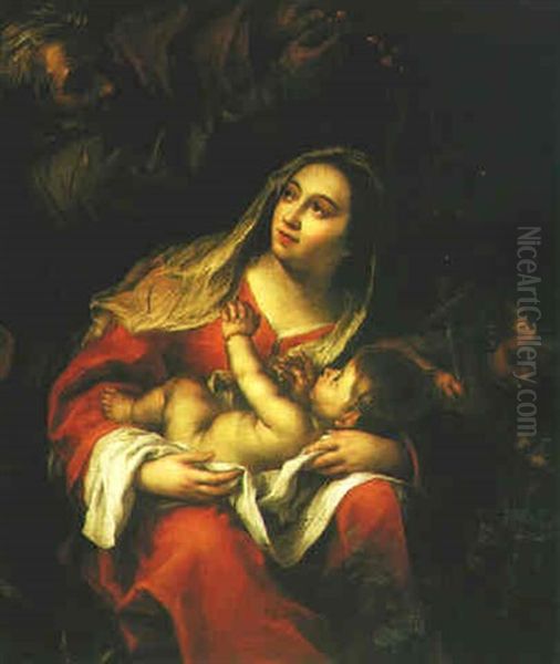 The Holy Family With Saint John The Baptist Oil Painting by Juergen Ovens