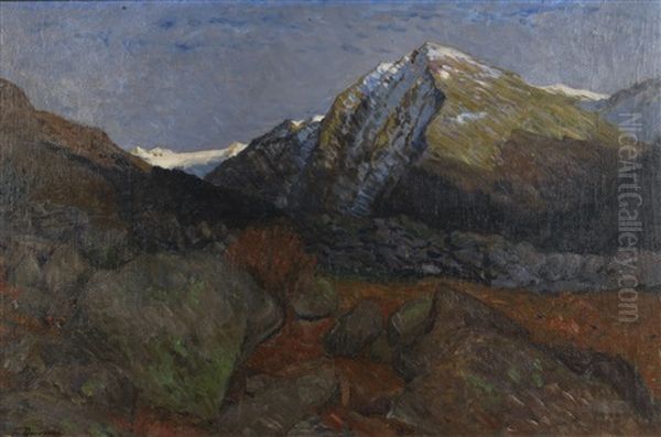 Bergkuppe Im Engadin Oil Painting by Fritz Overbeck