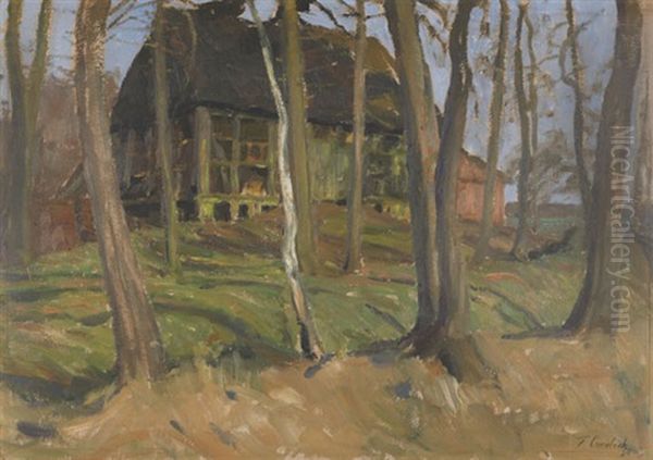 Gehoft In Weyermoor Oil Painting by Fritz Overbeck