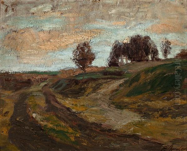 Herbsttag In Der Luneburger Heide Oil Painting by Fritz Overbeck