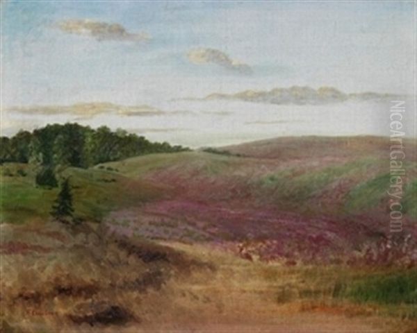 Landschaft Mit Buchweizenfeldern Oil Painting by Fritz Overbeck