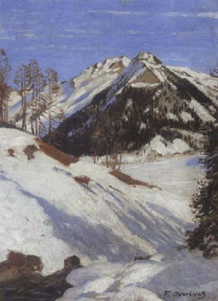 Seehorn Bei Davos Oil Painting by Fritz Overbeck