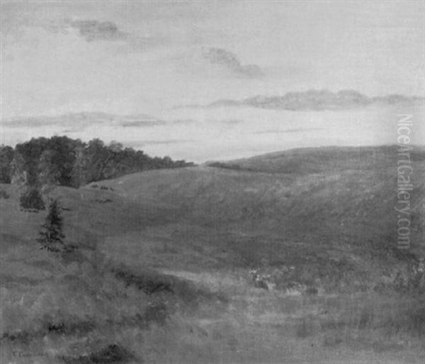 Landschaft Mit Buchweizenfeldern (norddeutsche Heide) Oil Painting by Fritz Overbeck