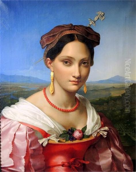 Schone Italienerin Oil Painting by Johann Friedrich Overbeck