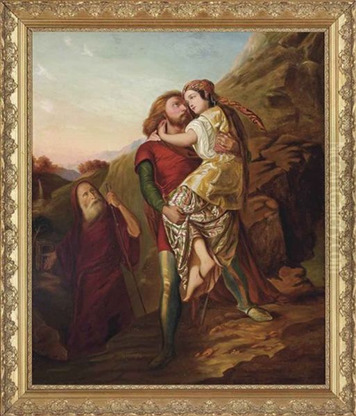 Moses And Zipporah Oil Painting by Johann Friedrich Overbeck