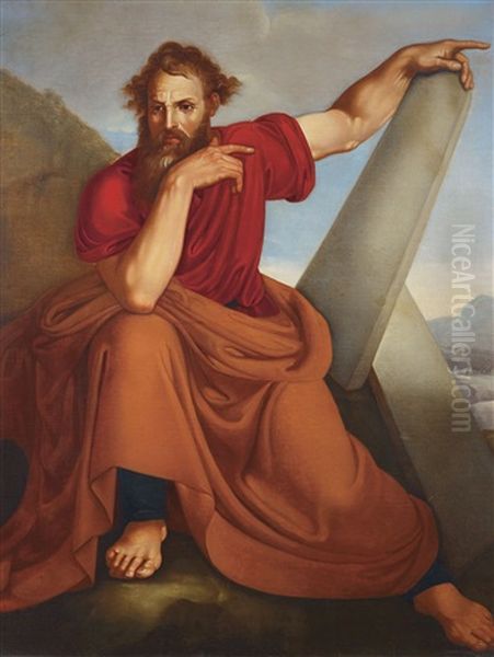 Moses Mit Den Gesetzestafeln Oil Painting by Johann Friedrich Overbeck