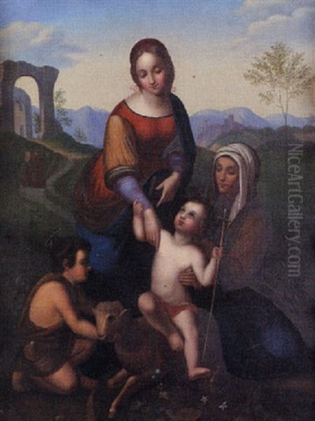 La Sainte Famille Oil Painting by Johann Friedrich Overbeck