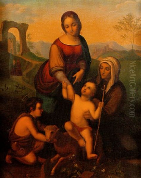 La Sainte Famille Oil Painting by Johann Friedrich Overbeck