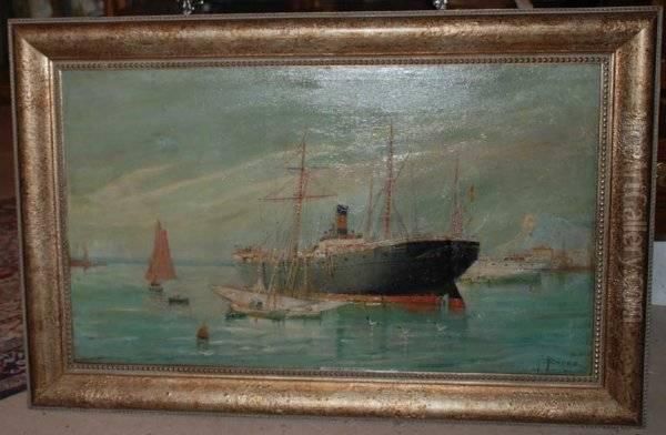 Transitional Ship Oil Painting by Jose Blanco Coris