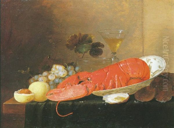 Nature Morte Au Homard Oil Painting by Pieter van Overschee