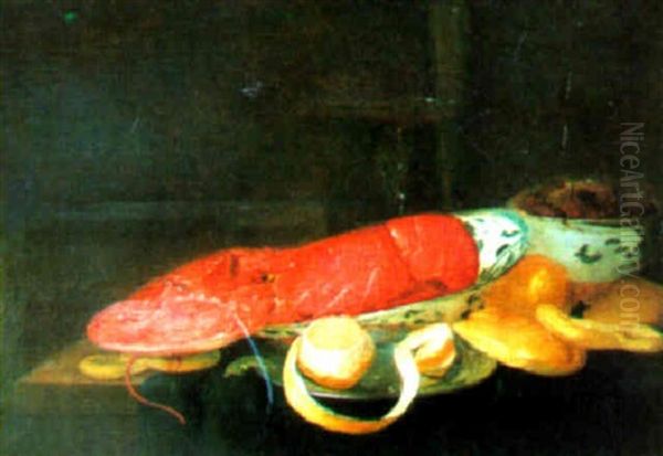 Nature Morte Au Homard Oil Painting by Pieter van Overschee