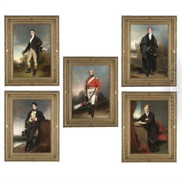 Portraits Of The Townley Family (5 Works) Oil Painting by William Owen