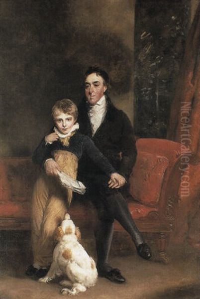 Portrait Of John Fector And His Son by William Owen