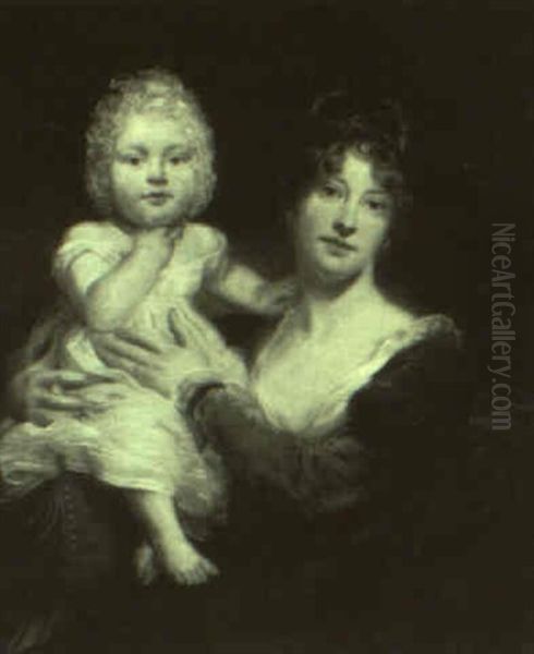 Portrait Of A Mother And Child Oil Painting by William Owen