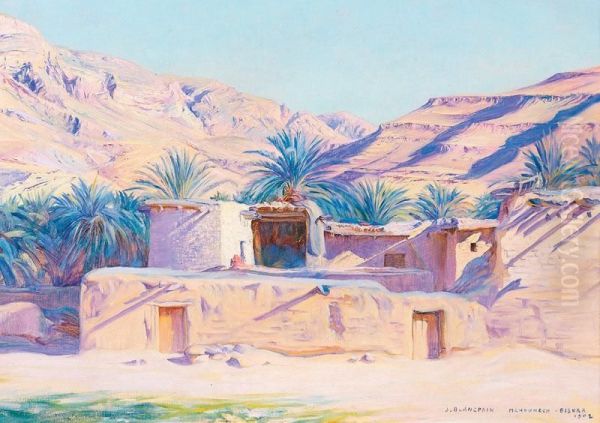 Mnounech - Biskra Oil Painting by Jules Blancpain