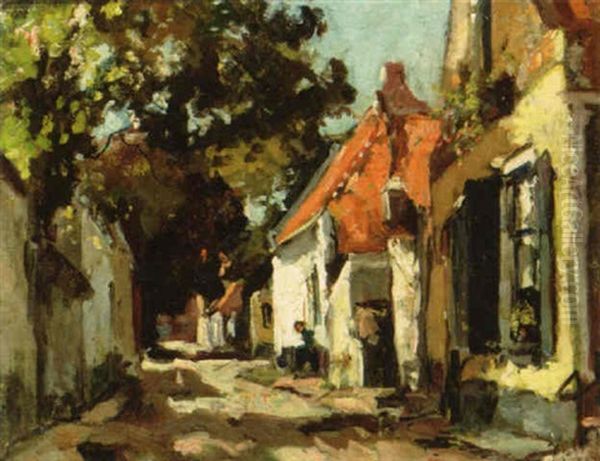 View Of A Village Oil Painting by David Oyens