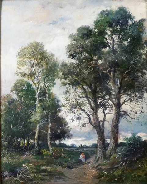 Croisee Des Chemins A L'oree De La Foret Oil Painting by Laszlo Paal