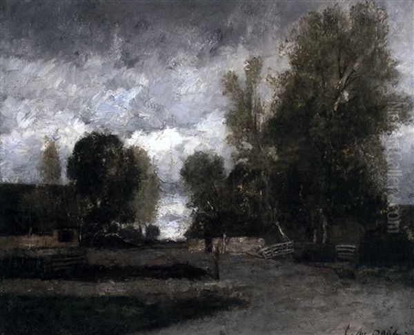 Les Chaumieres Aux Alentours De Barbizon Oil Painting by Laszlo Paal