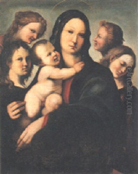 Quattro Angeli Oil Painting by Girolamo Del Pacchia