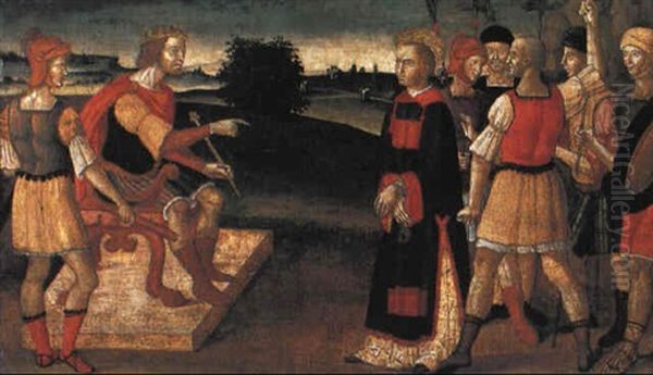 Der Heilige Laurentius Wird Valerianus Vorgefuhrt Oil Painting by Giacomo Pacchiarotti