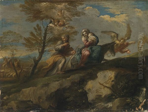 The Flight Into Egypt Oil Painting by Giovanni Battista Ranieri del Pace